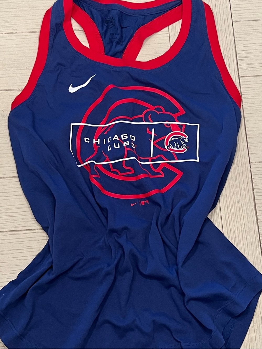 Nike Blue & Red Chicago Cubs Graphic Tank